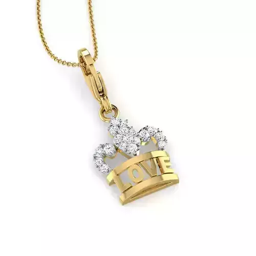 Love Crown Charm Pendant 
