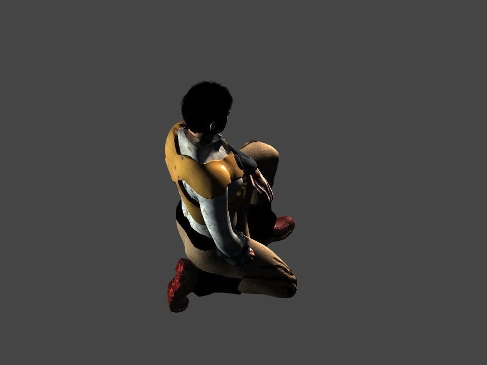 Brown pants hunter Low-poly 3D model_23