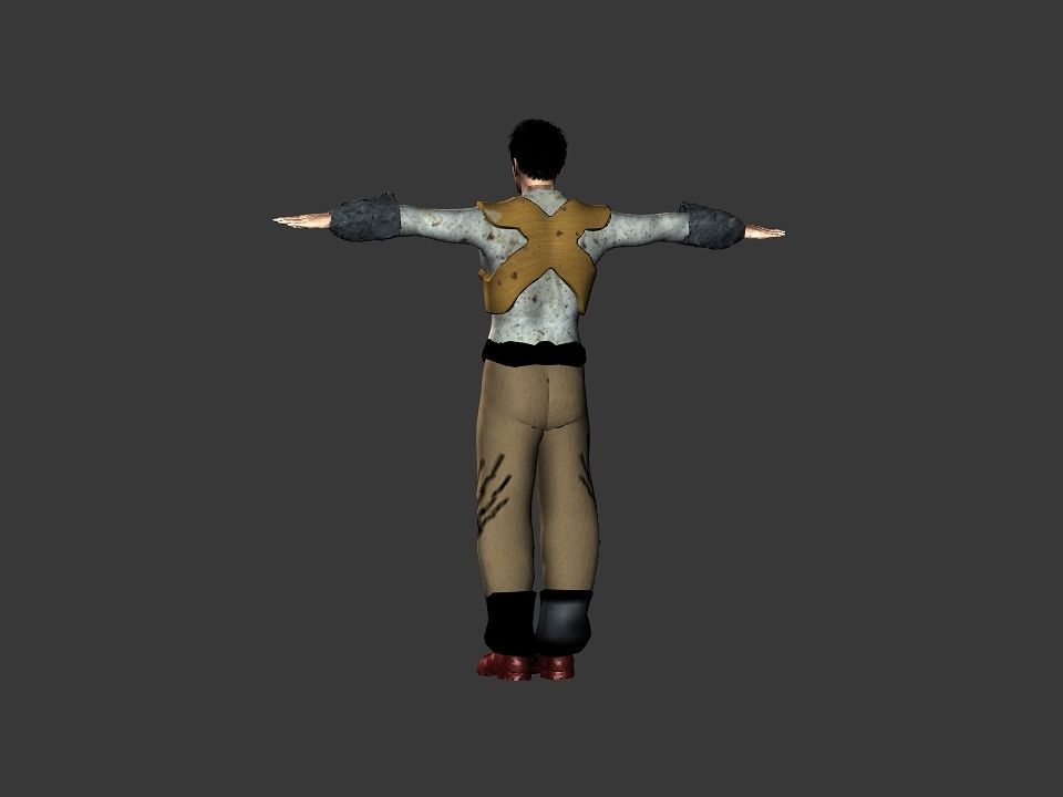 Brown pants hunter Low-poly 3D model_41