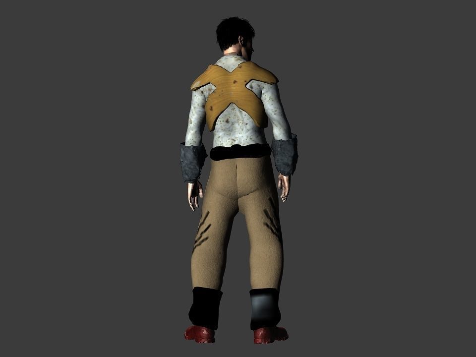 Brown pants hunter Low-poly 3D model_34