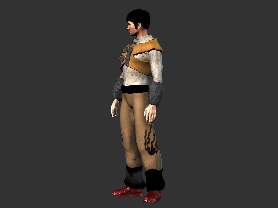 Brown pants hunter Low-poly 3D model_39