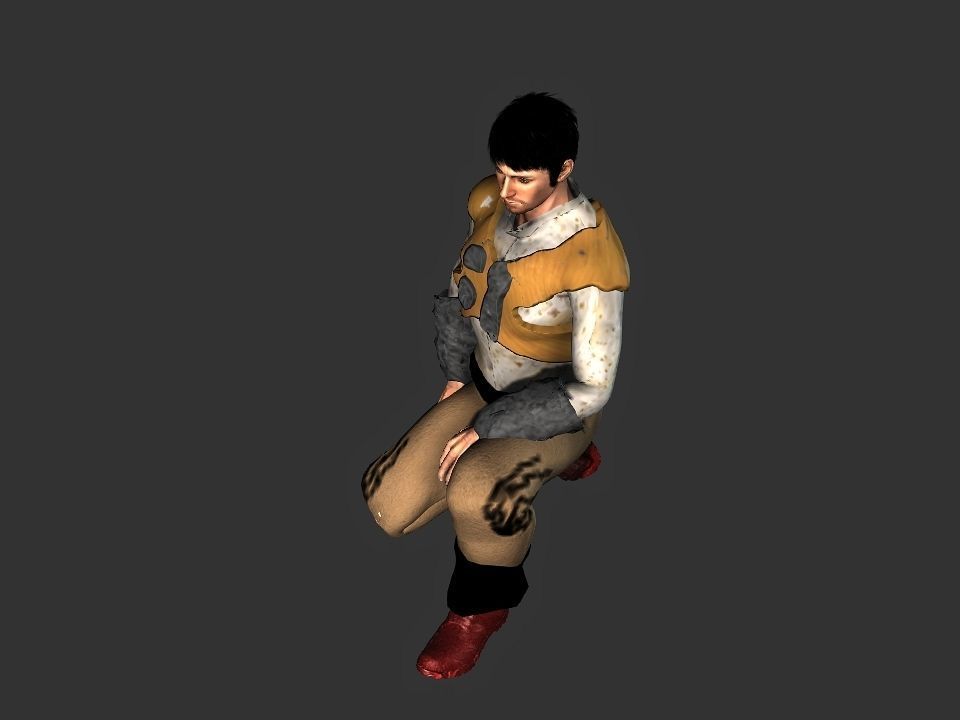 Brown pants hunter Low-poly 3D model_21