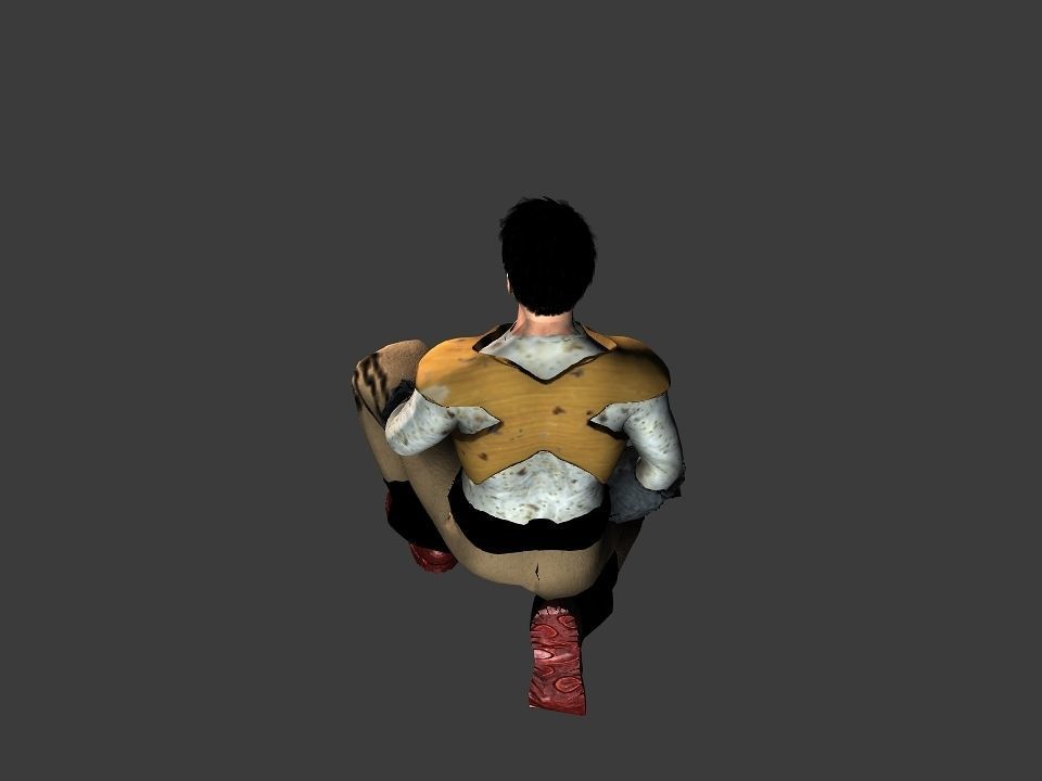 Brown pants hunter Low-poly 3D model_22