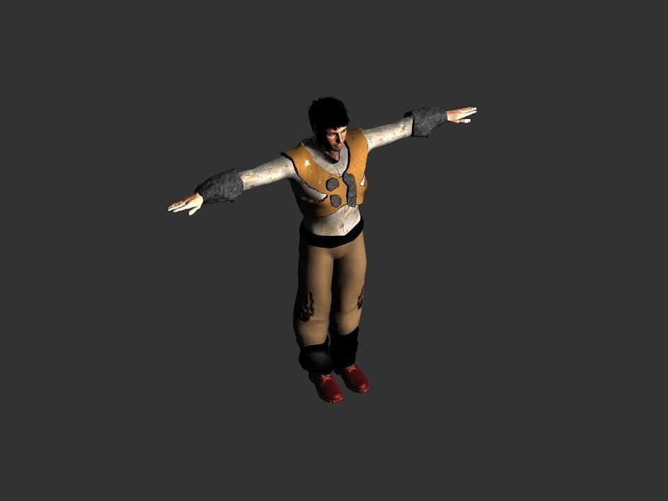 Brown pants hunter Low-poly 3D model_44