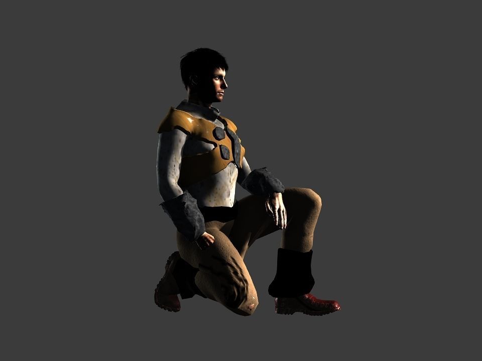 Brown pants hunter Low-poly 3D model_18