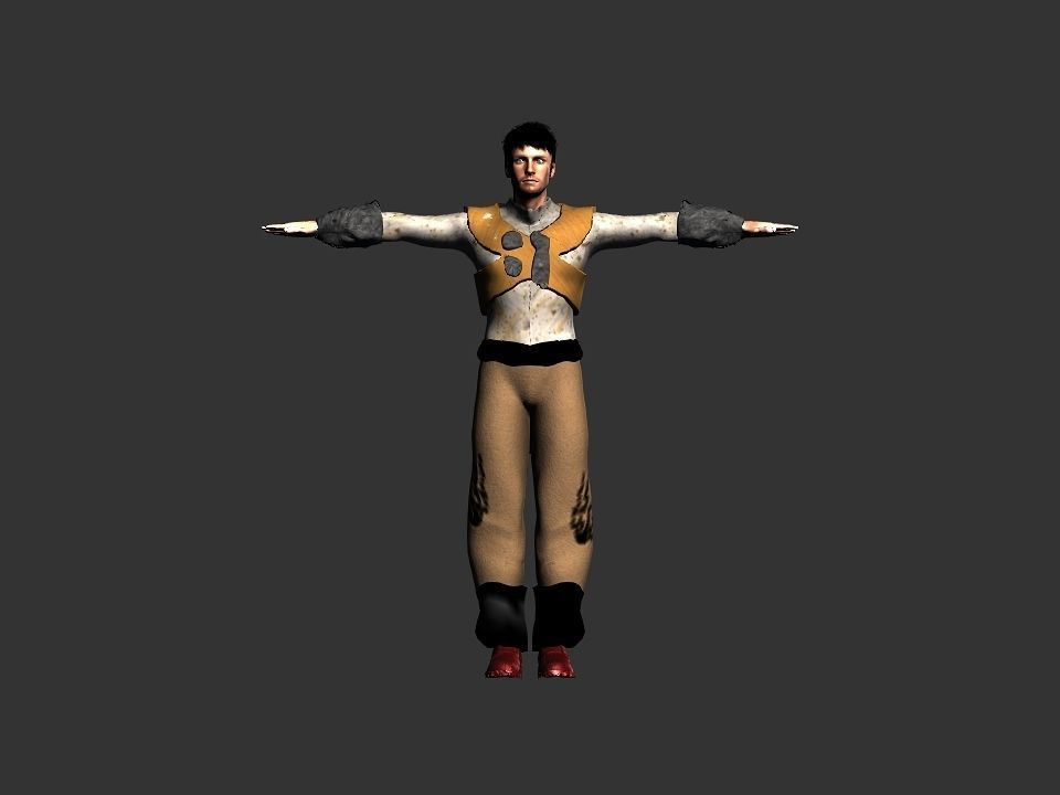 Brown pants hunter Low-poly 3D model_13