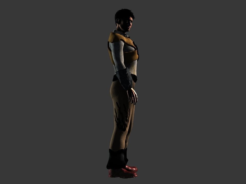 Brown pants hunter Low-poly 3D model_31