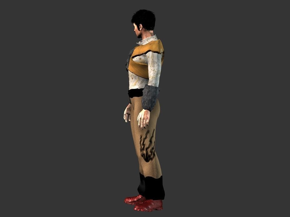 Brown pants hunter Low-poly 3D model_38