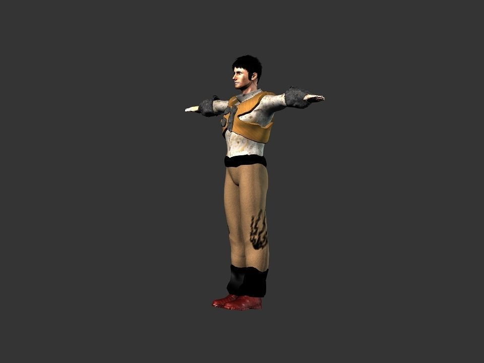 Brown pants hunter Low-poly 3D model_24