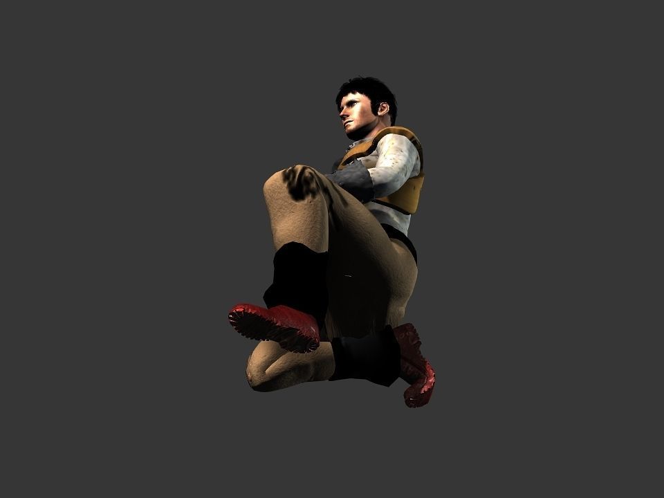 Brown pants hunter Low-poly 3D model_27