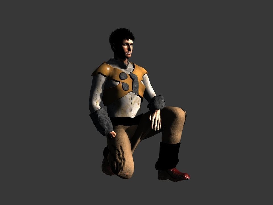Brown pants hunter Low-poly 3D model_19