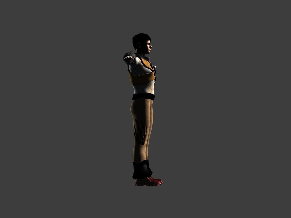 Brown pants hunter Low-poly 3D model_43