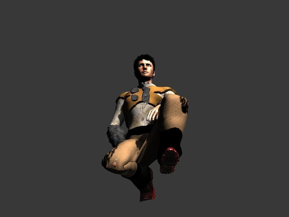 Brown pants hunter Low-poly 3D model_26