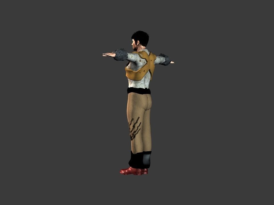 Brown pants hunter Low-poly 3D model_35