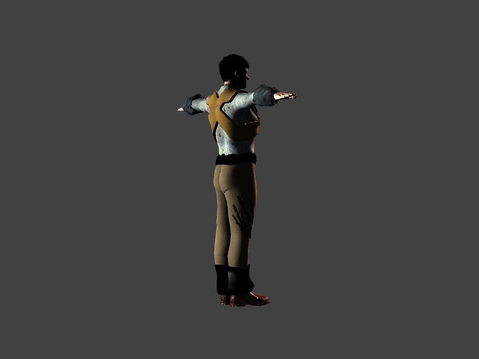 Brown pants hunter Low-poly 3D model_42