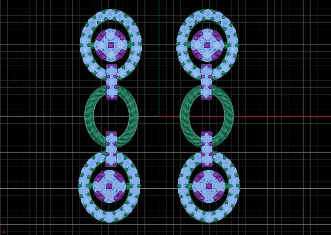 Metro Zigzag Earring 3D print model_7