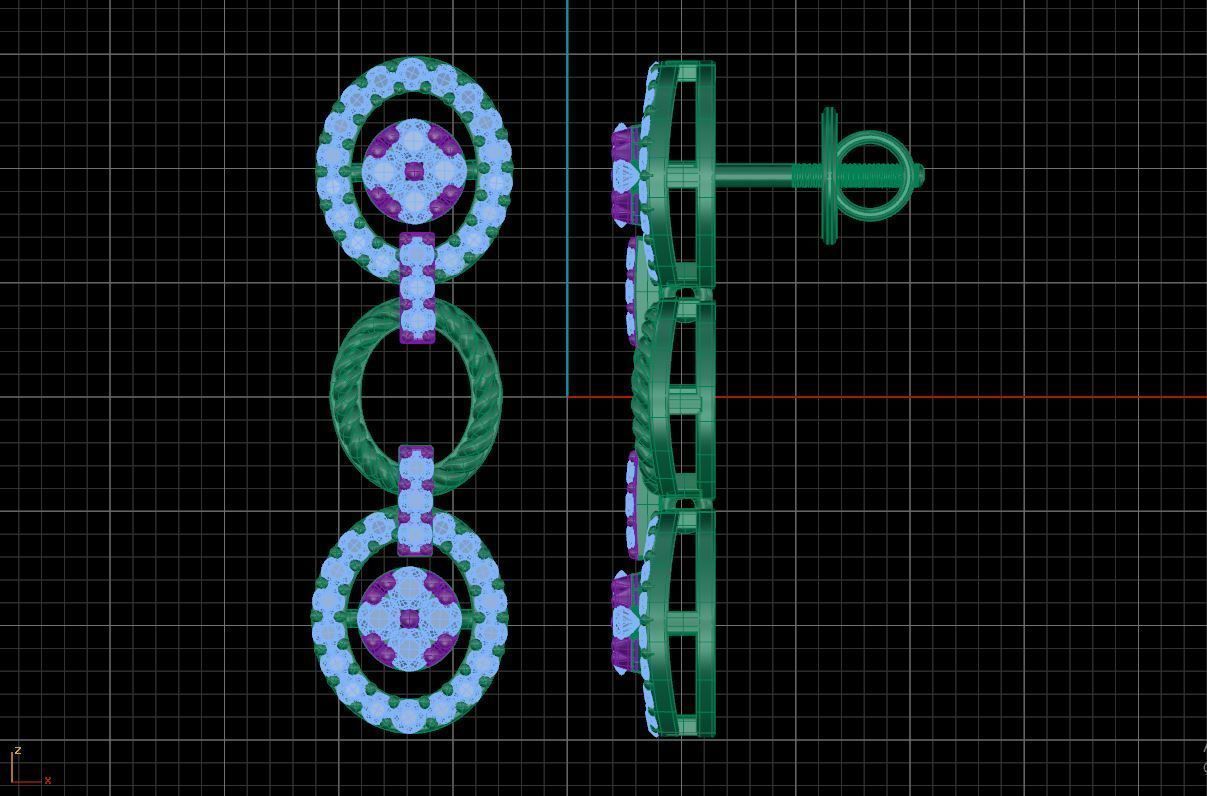 Metro Zigzag Earring 3D print model_5