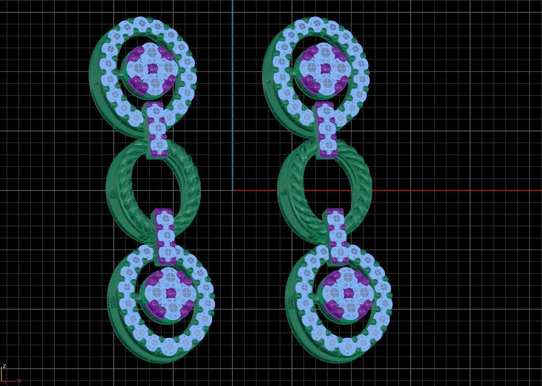 Metro Zigzag Earring 3D print model_9