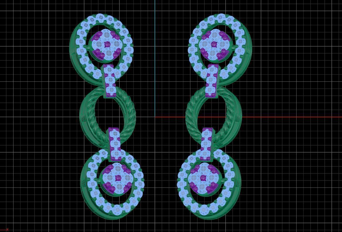 Metro Zigzag Earring 3D print model_8