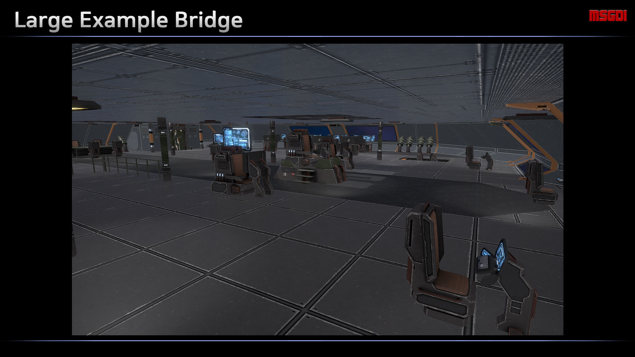 Modular Scifi Bridge Low-poly 3D model_5