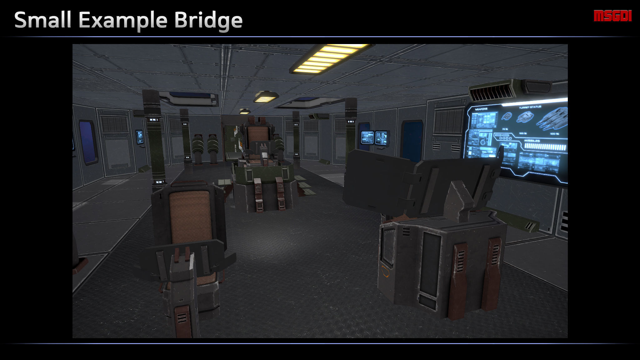 Modular Scifi Bridge Low-poly 3D model_1