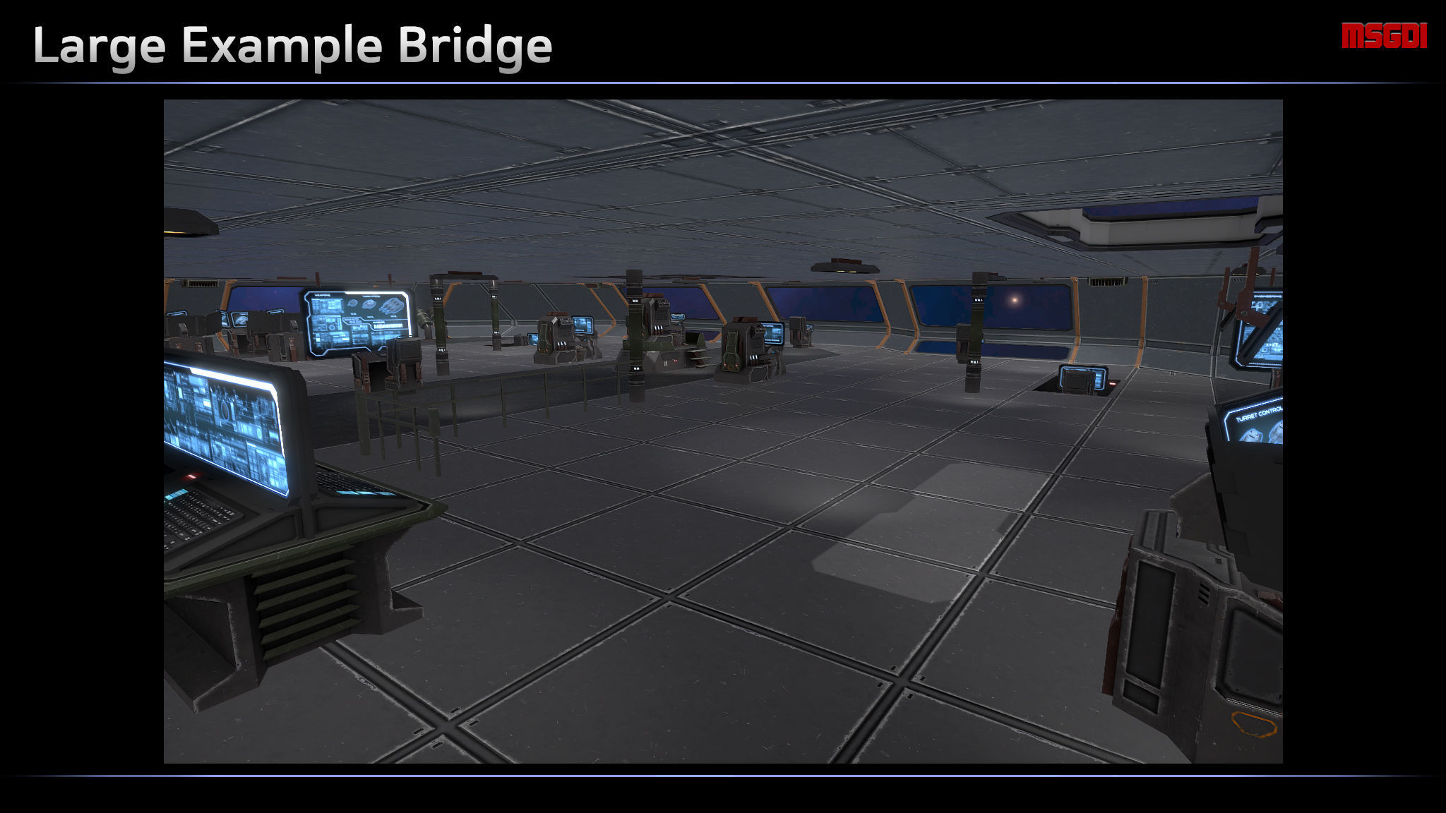 Modular Scifi Bridge Low-poly 3D model_4