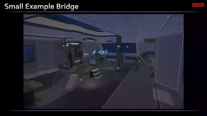 Modular Scifi Bridge Low-poly 3D model Modular Scifi Bridge Low-poly 3D model