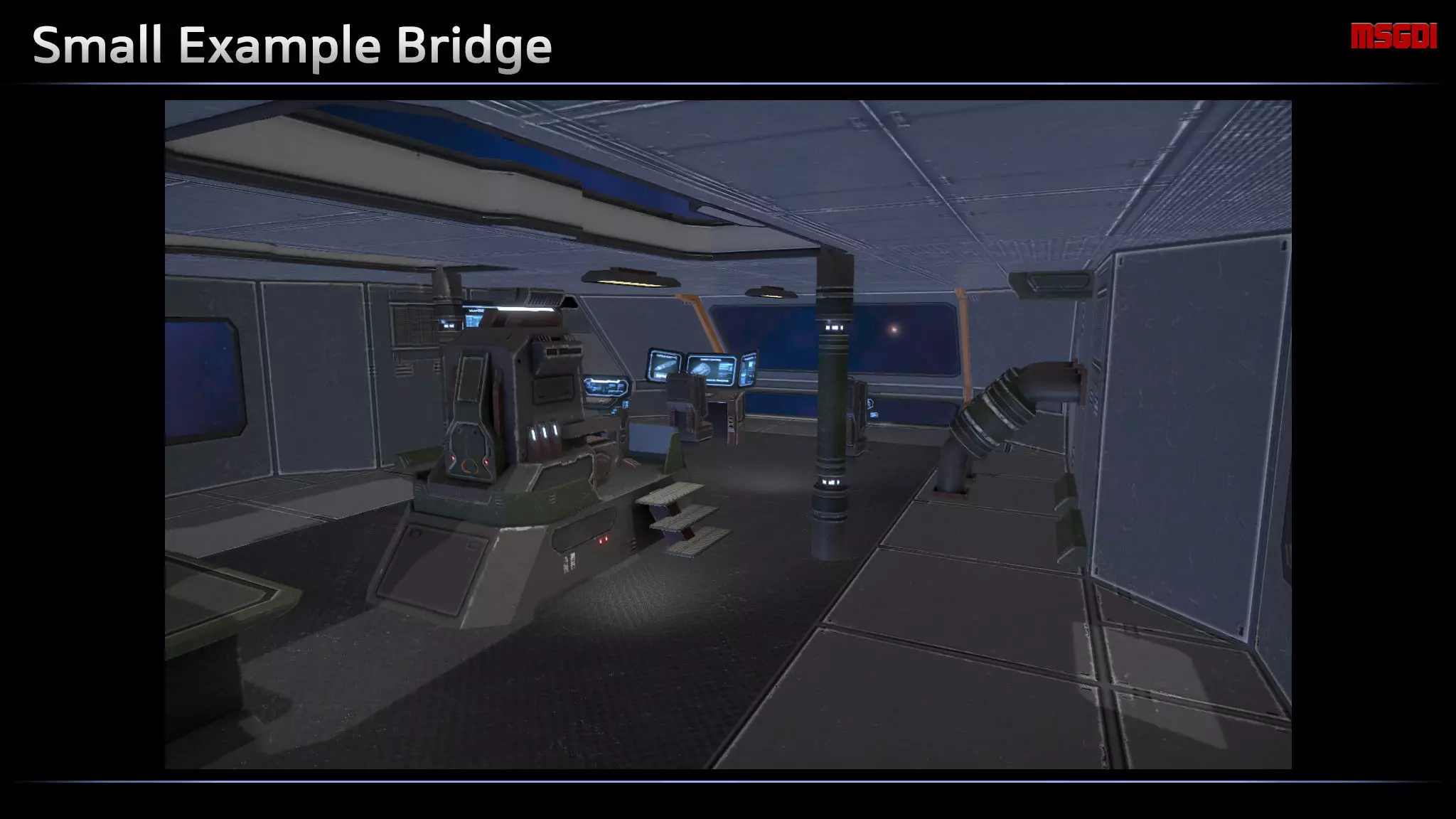 Modular Scifi Bridge Low-poly 3D model_0