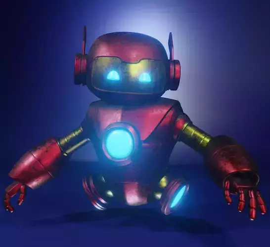 Robot with glowing eyes