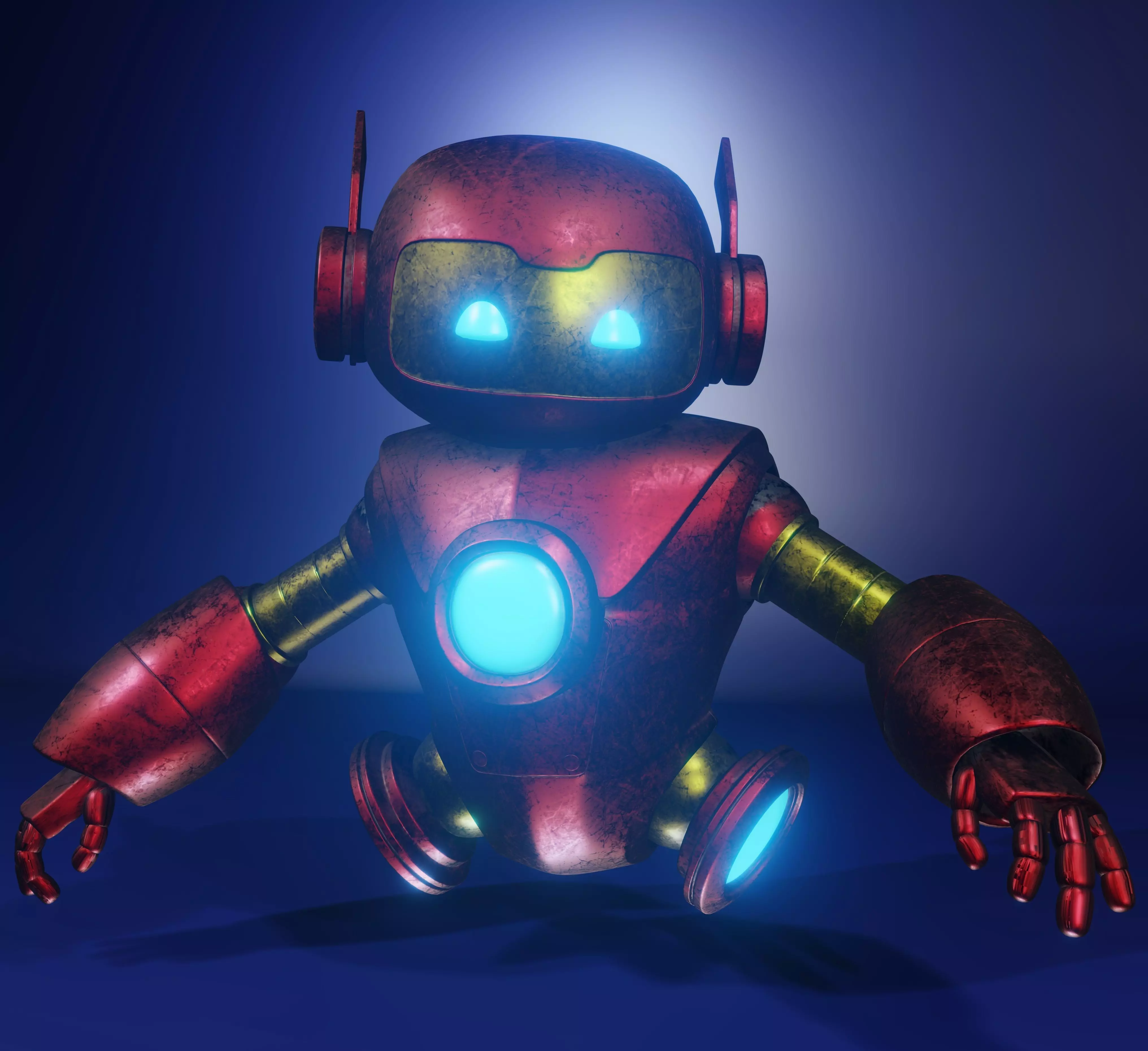 Robot with glowing eyes 3D model_0