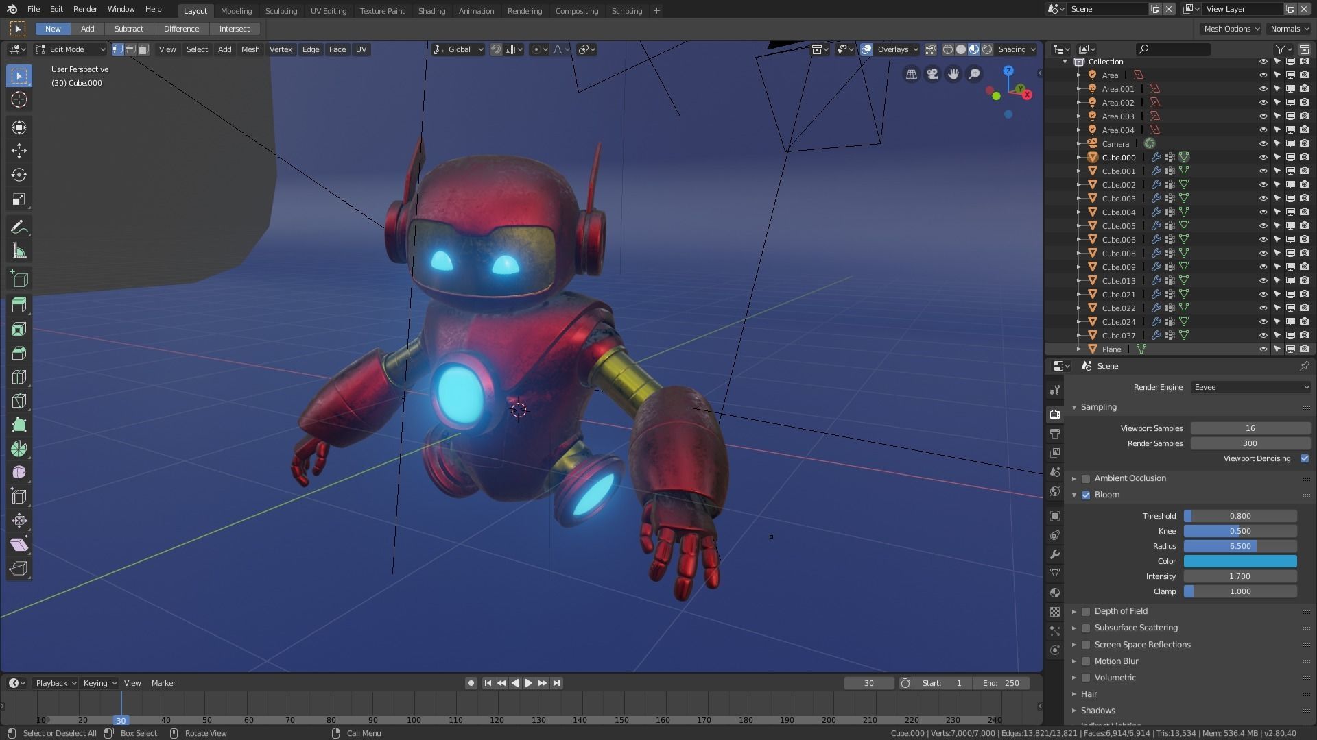 Robot with glowing eyes 3D model_4