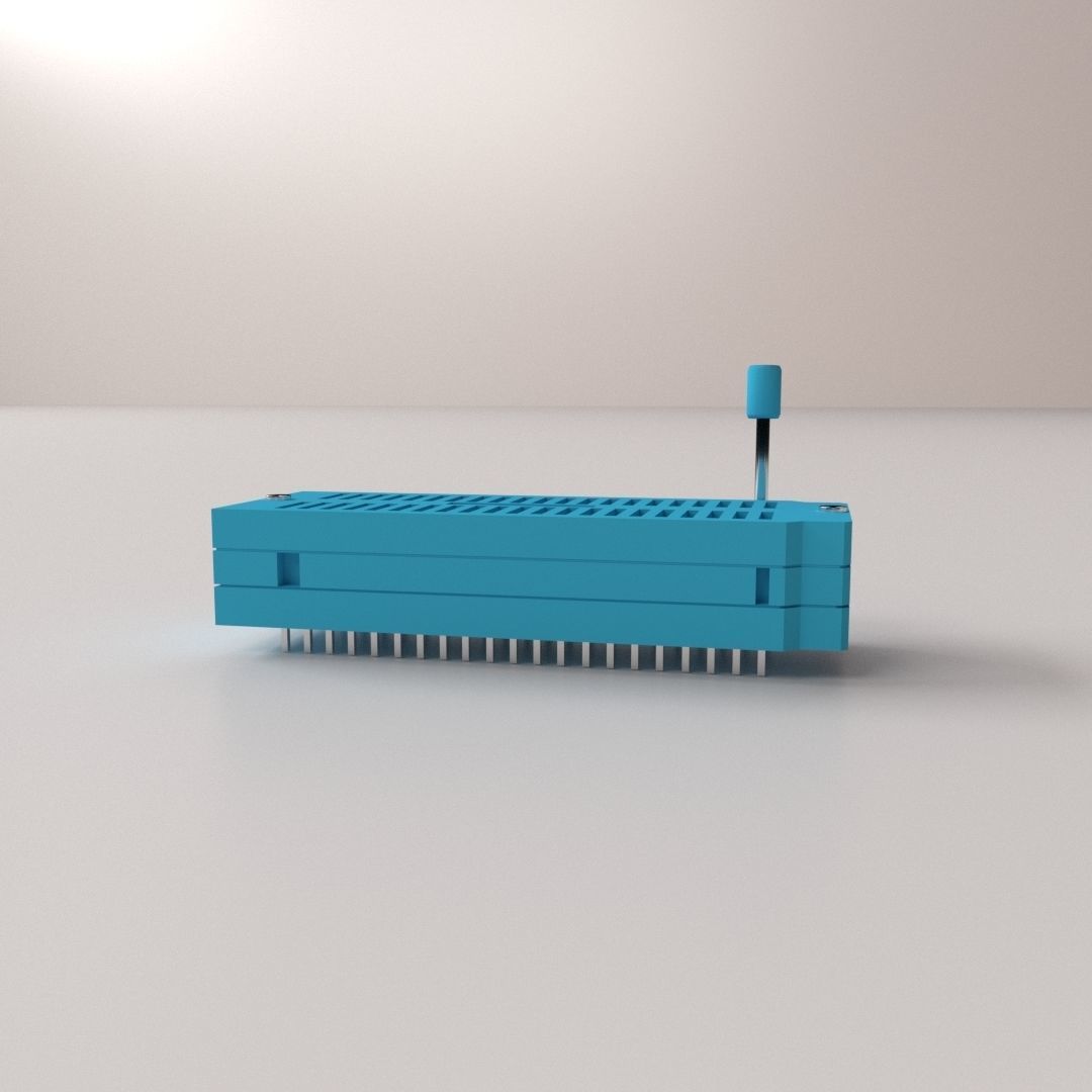 ZIF Socket 3D model_1