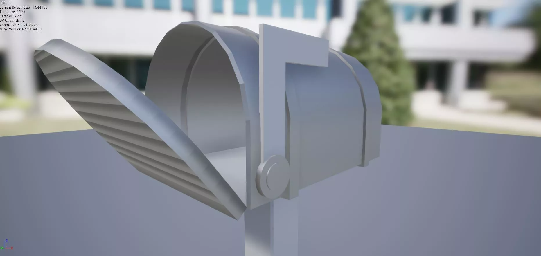 Mailbox low poly wooden pole Free low-poly 3D model