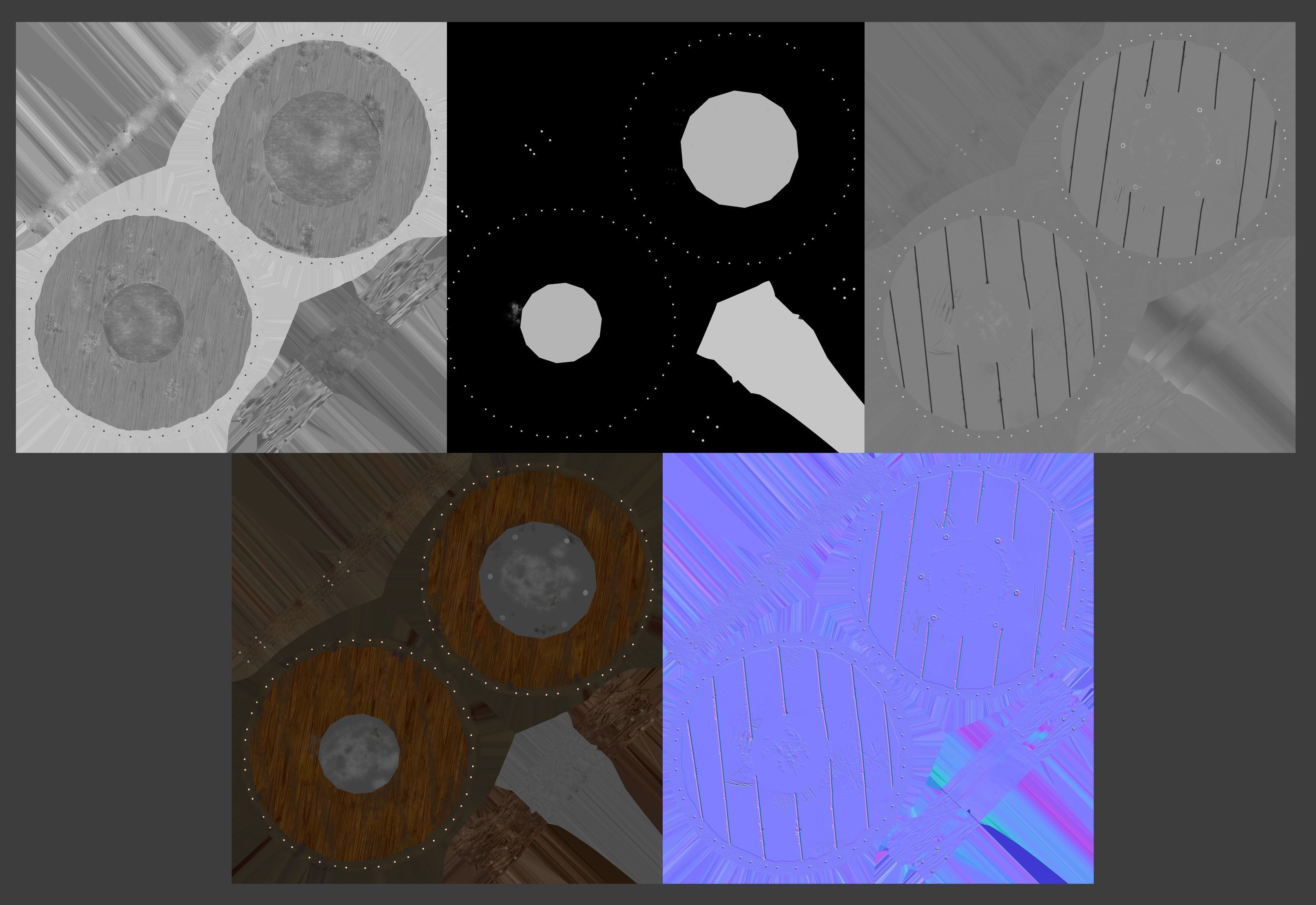  Viking shield-10 paint variations Low-poly 3D model_3