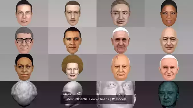 Most Influential People heads 3D Model Collection