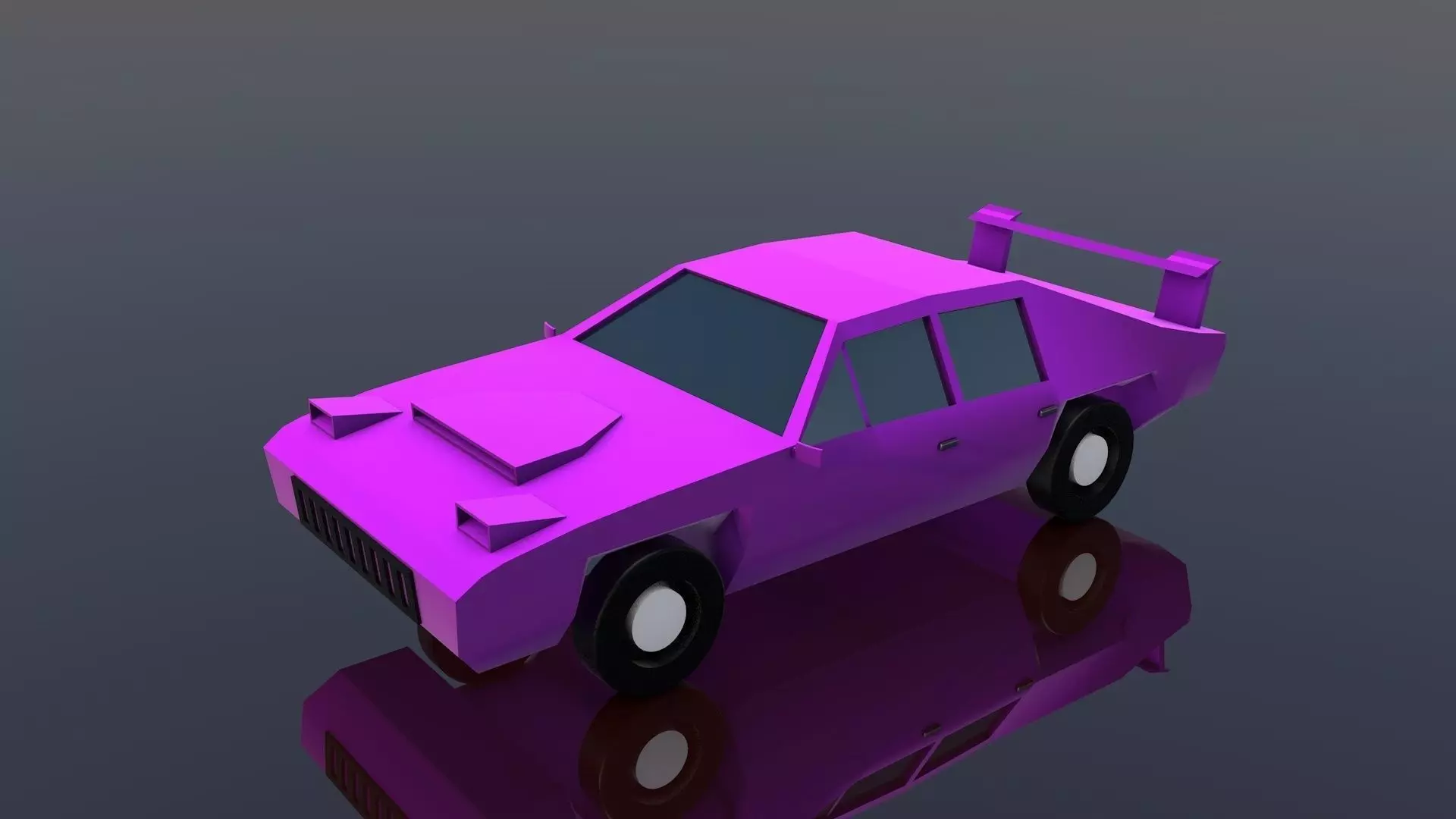 Low Poly Stylish Car 3D Model Free low-poly 3D model