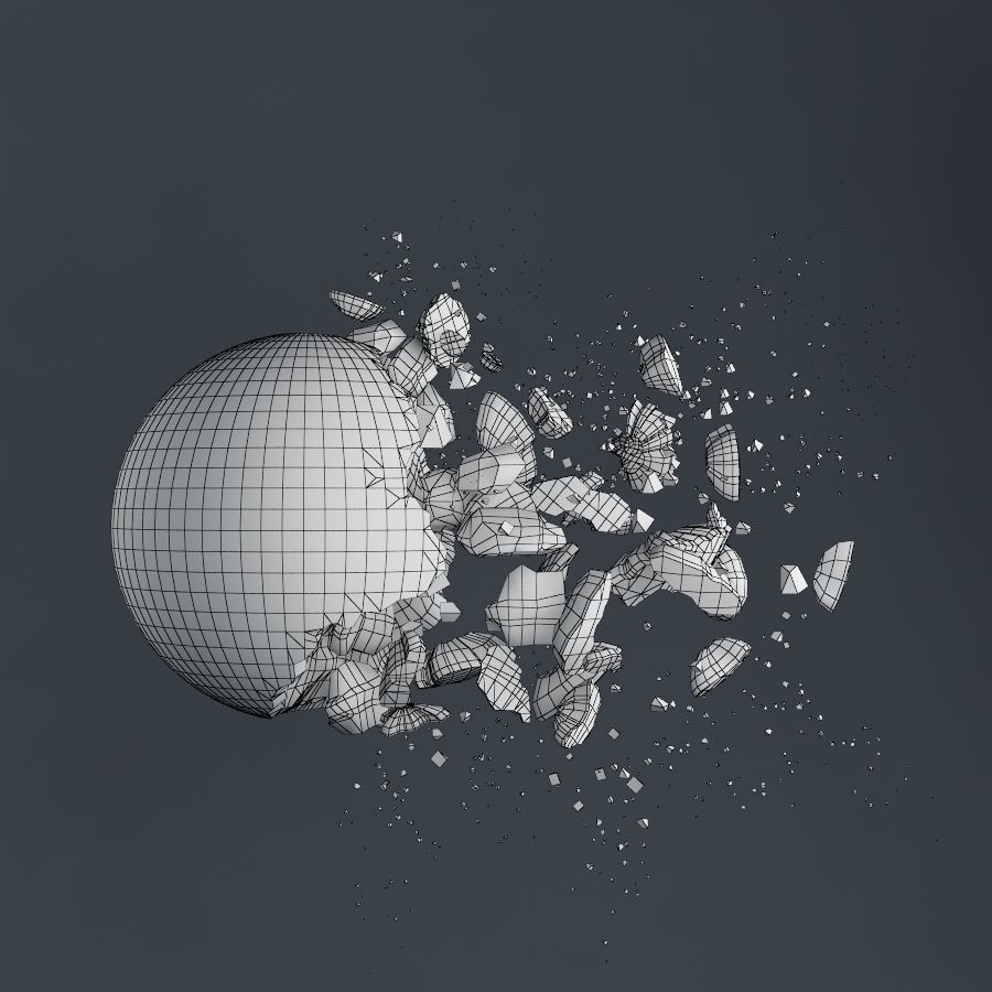 Impact Moon destroyed 3D model_8