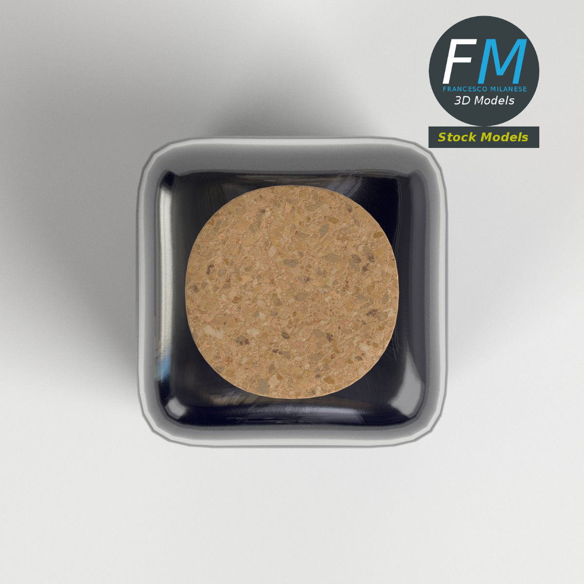 Vintage ink bottle 3D model_6