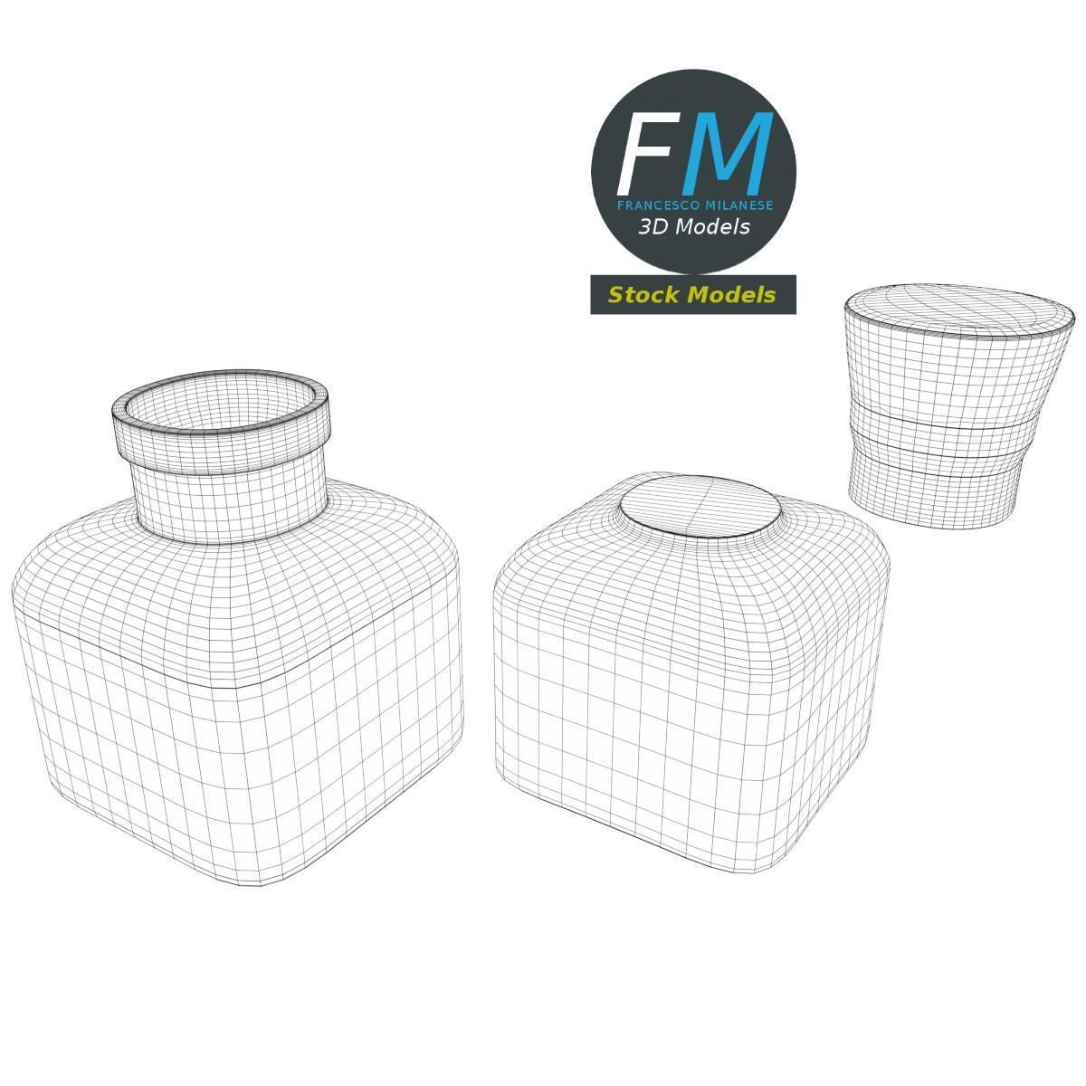 Vintage ink bottle 3D model_8