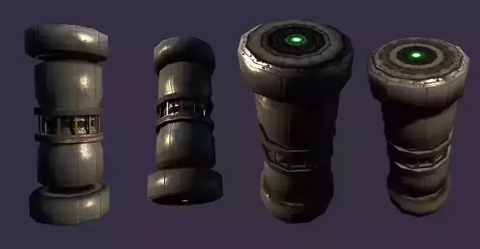 Large Sci-Fi Barrel  Low-poly 3D model