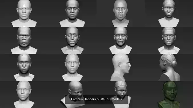 Famous Rappers busts 3D Model Collection