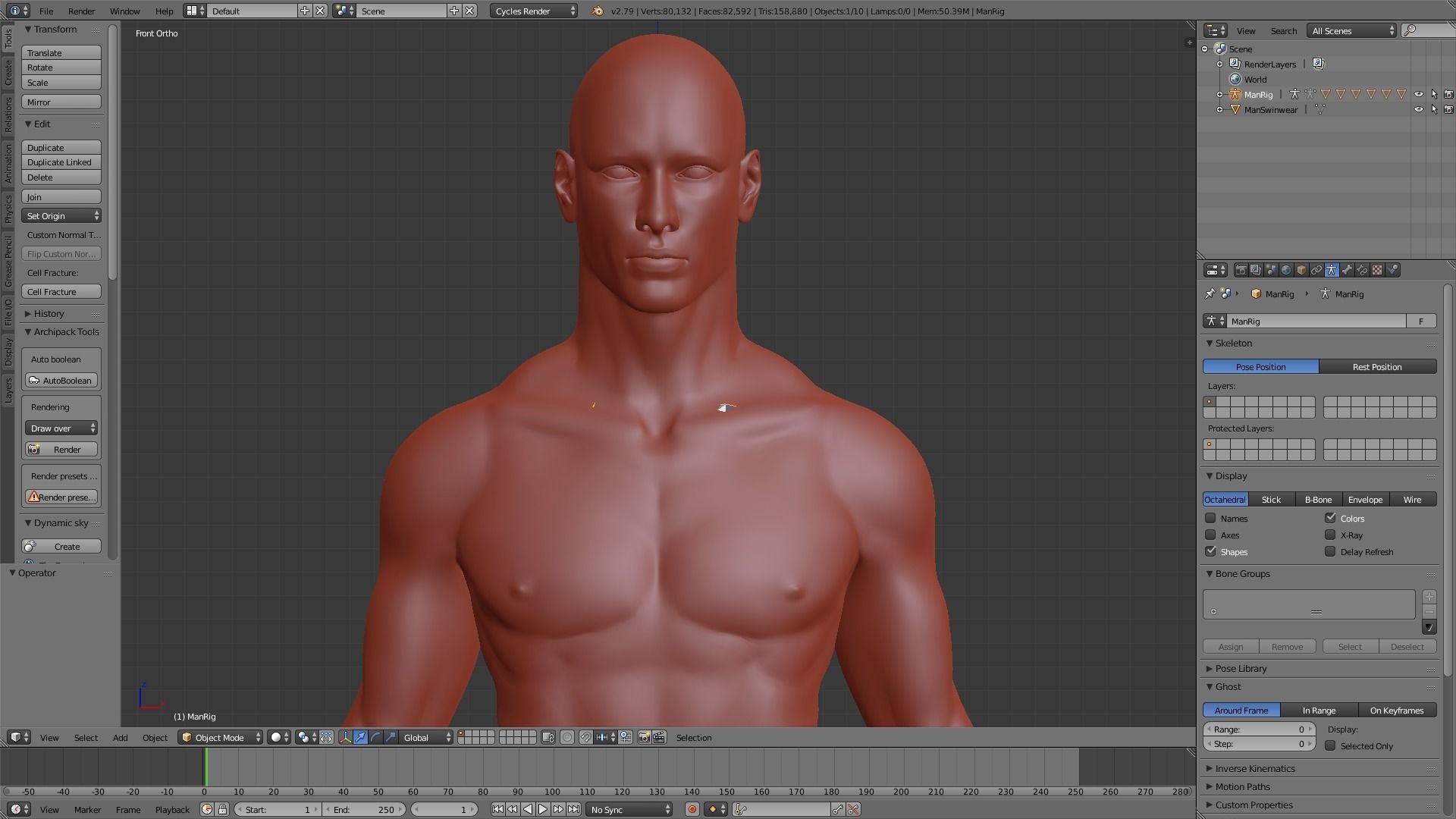 Realistic Human Basemesh - UVMapped - Rigged Low-poly 3D model_26