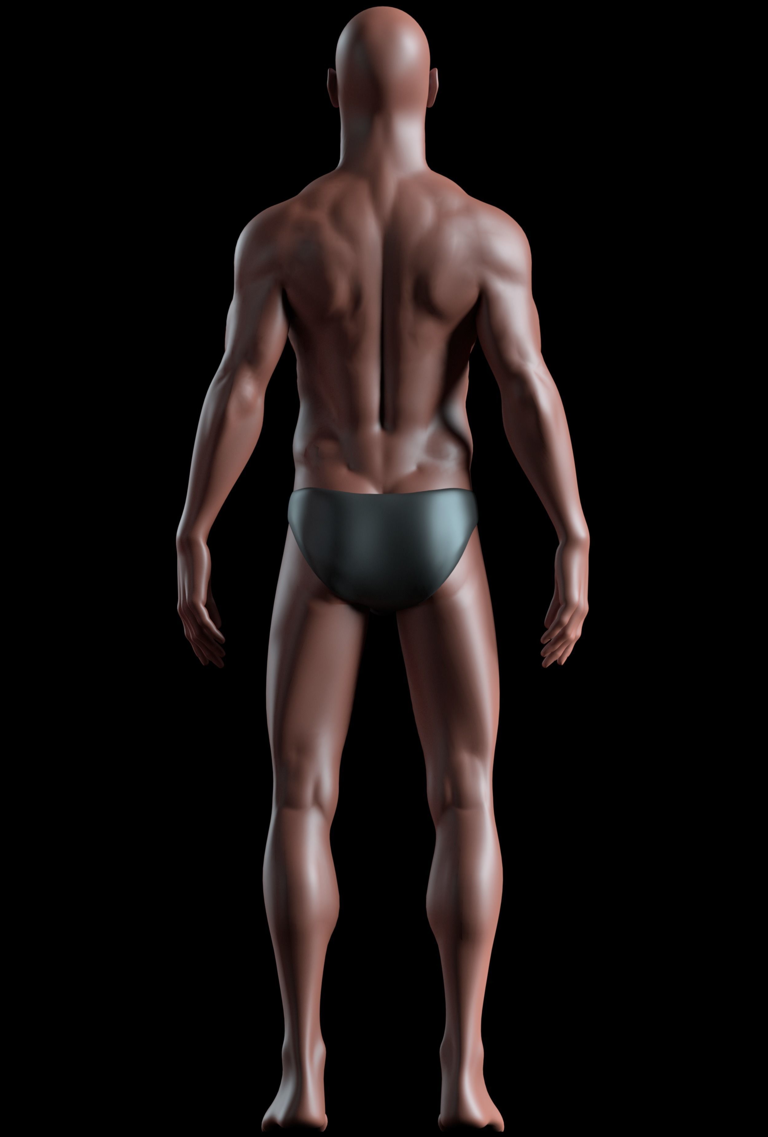 Realistic Human Basemesh - UVMapped - Rigged Low-poly 3D model_5