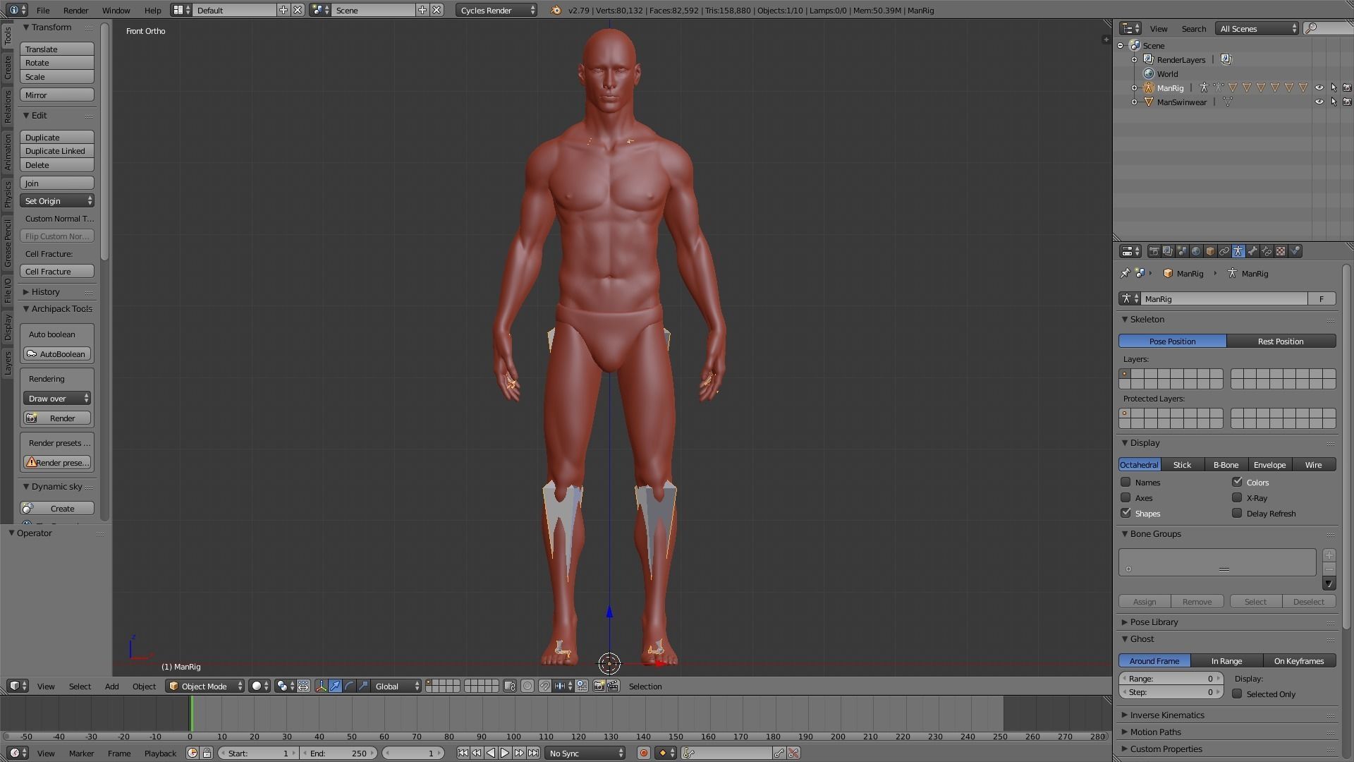 Realistic Human Basemesh - UVMapped - Rigged Low-poly 3D model_23