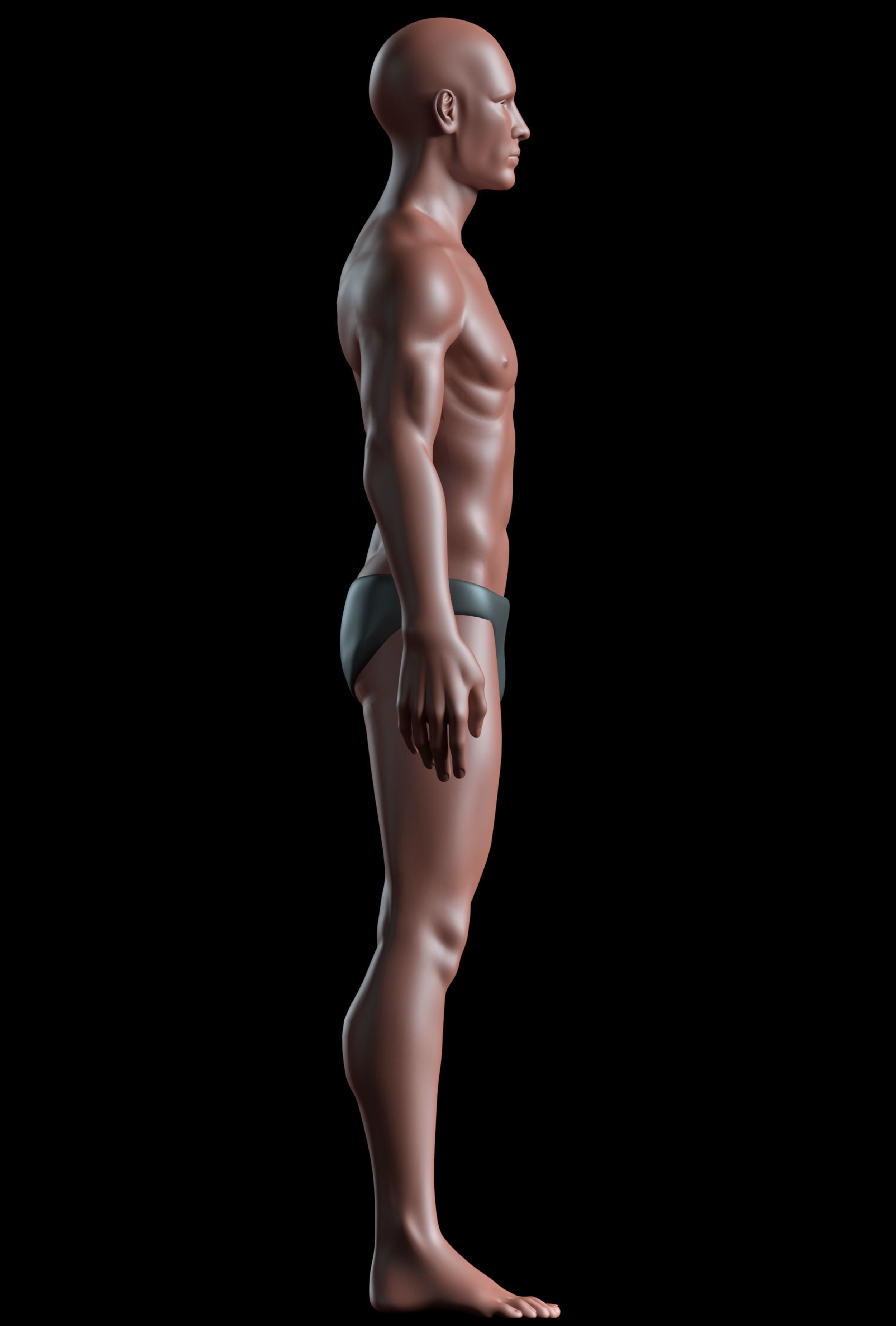 Realistic Human Basemesh - UVMapped - Rigged Low-poly 3D model_4