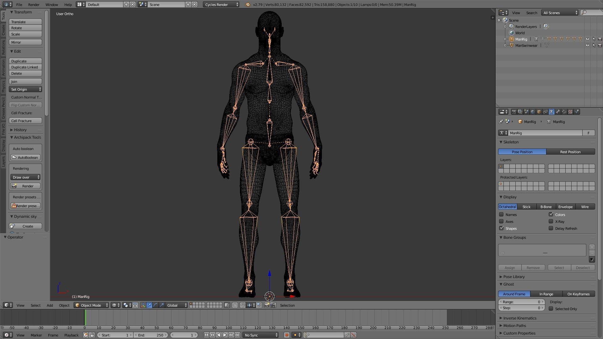 Realistic Human Basemesh - UVMapped - Rigged Low-poly 3D model_40