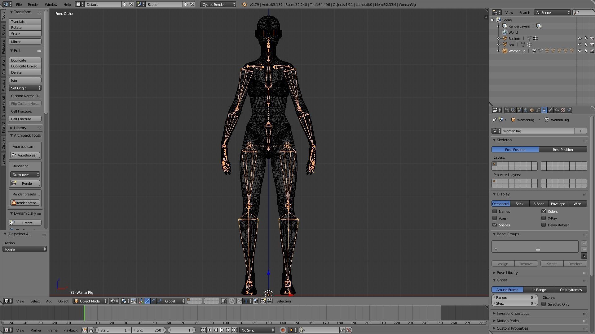 Realistic Human Basemesh - UVMapped - Rigged Low-poly 3D model_41
