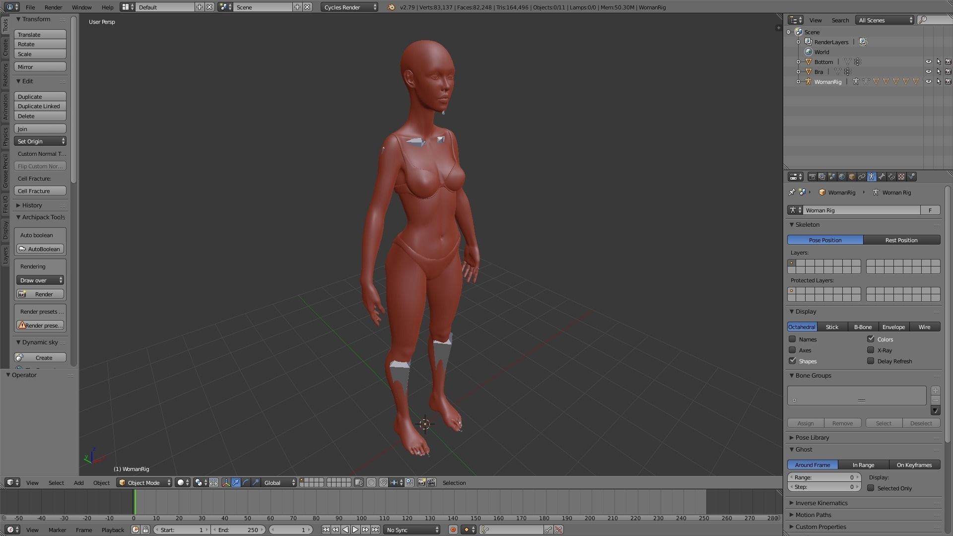 Realistic Human Basemesh - UVMapped - Rigged Low-poly 3D model_21