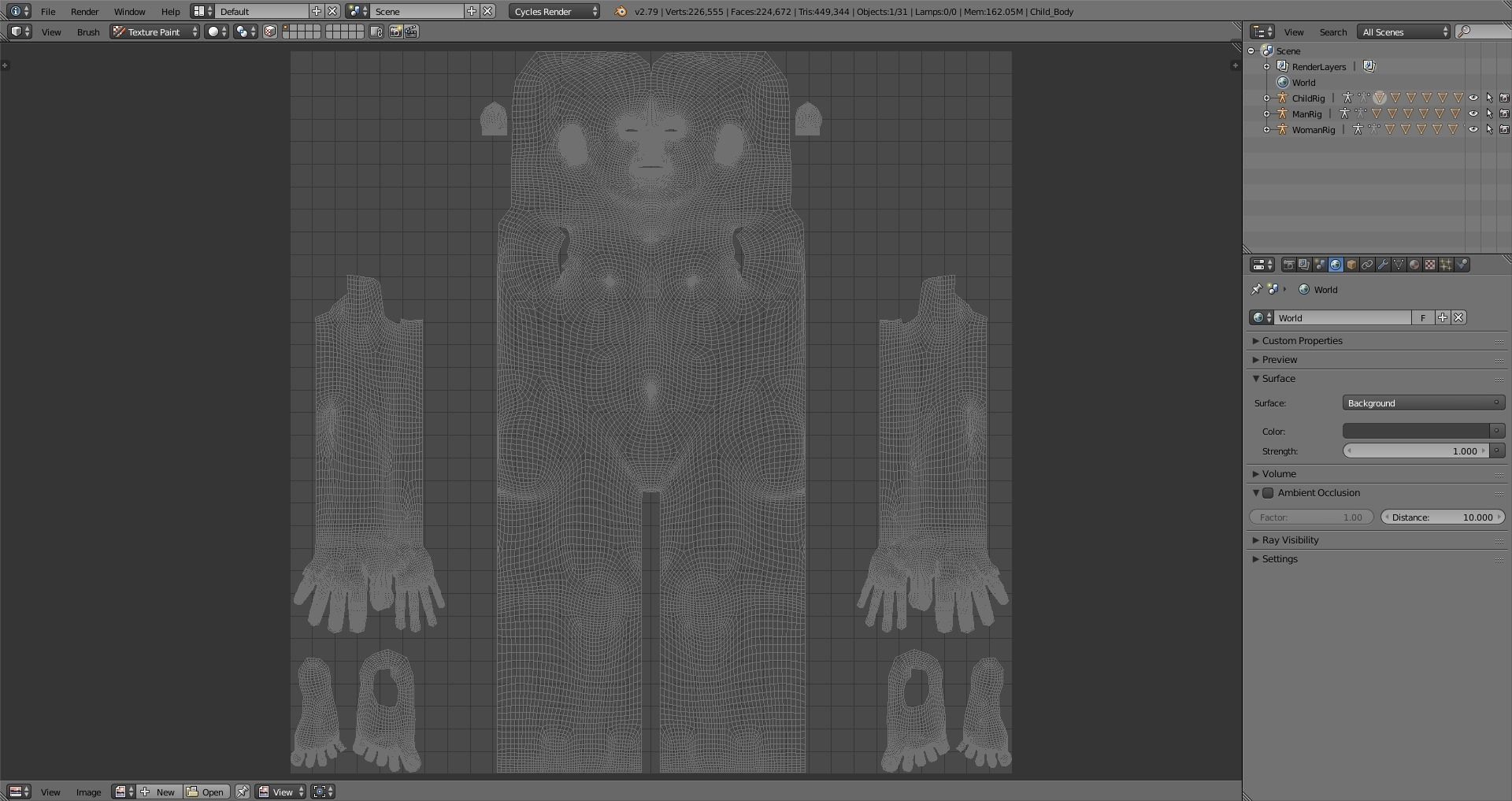 Realistic Human Basemesh - UVMapped - Rigged Low-poly 3D model_43