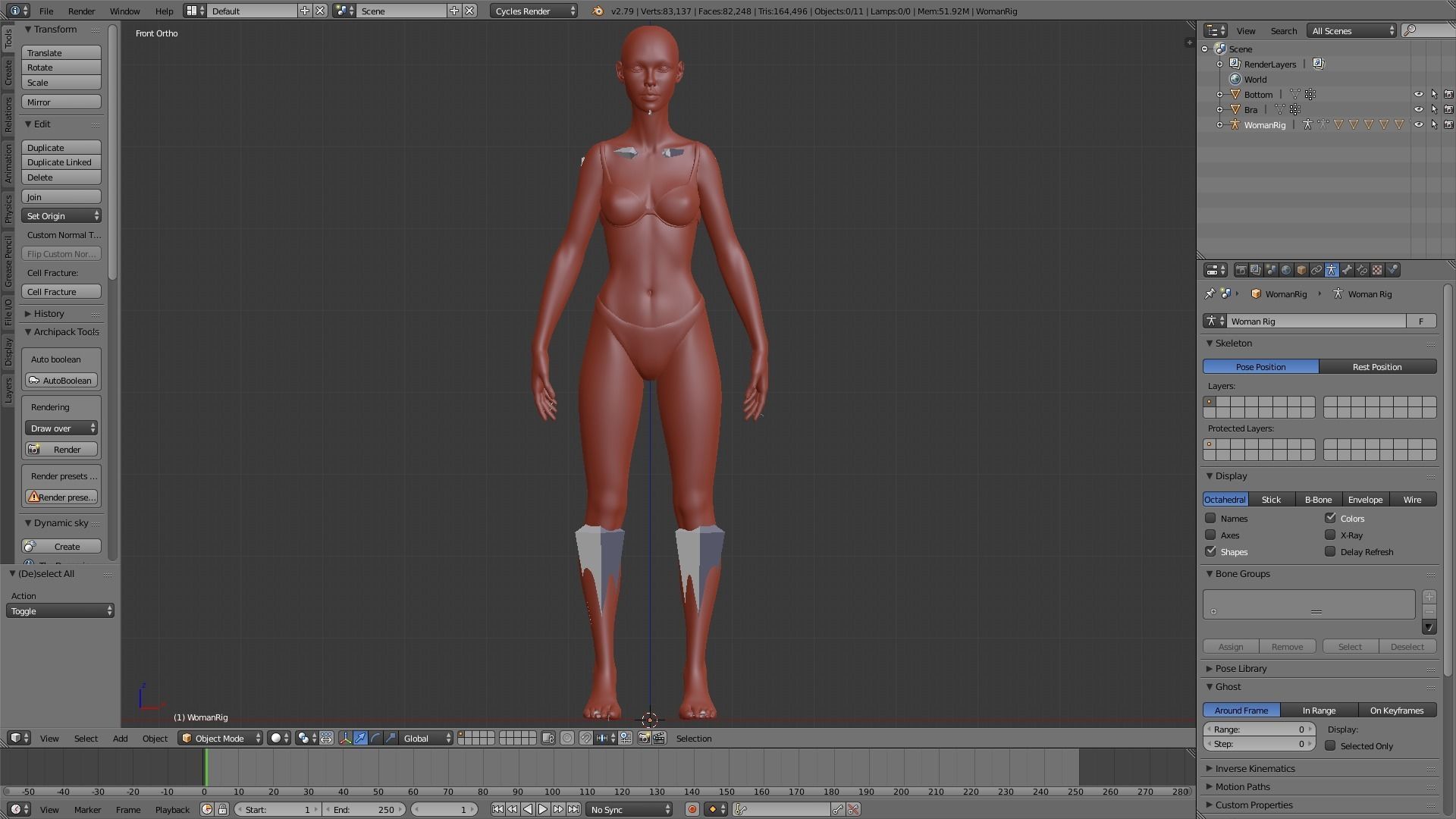 Realistic Human Basemesh - UVMapped - Rigged Low-poly 3D model_27